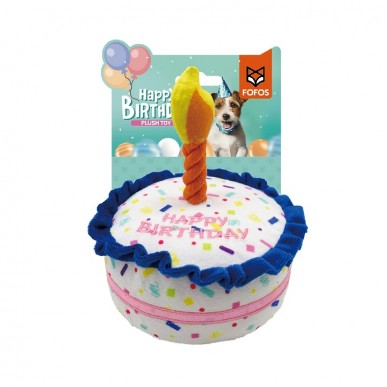 FOFOS - בובת יום הולדת מצפצפת בצורת עוגה עם נר
