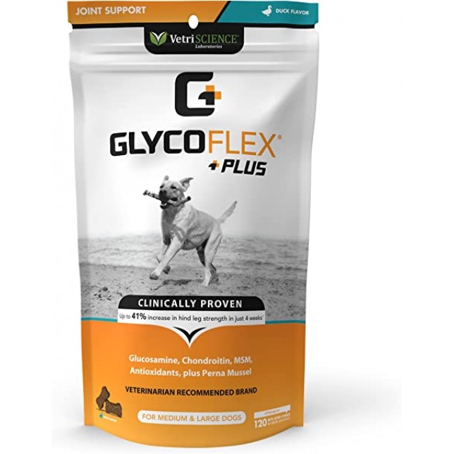 גלייקופלקס פלוס+ - תוסף תזונה לכלבים לחיזוק ושיקום מפרקים 60 יח' (ללעיסה כחטיף) *פורמולה חדשה ריכוז כפול*