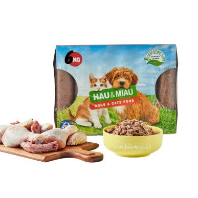 האו ומיאו - עוף ללא ירקות 6 ק"ג (מנות 500 גרם)